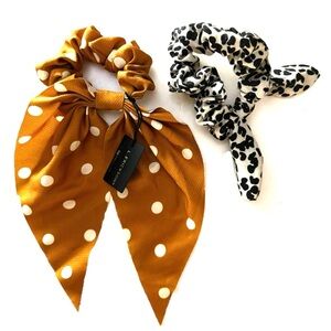 L.Erickson France Luxe Hair Bow and Scrunchie Set - Polka Dots & Leopard Dots
